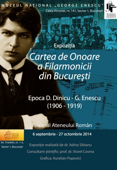 Expozitia „Cartea de onoare a Filarmonicii din București. Epoca D. Dinicu – G. Enescu”